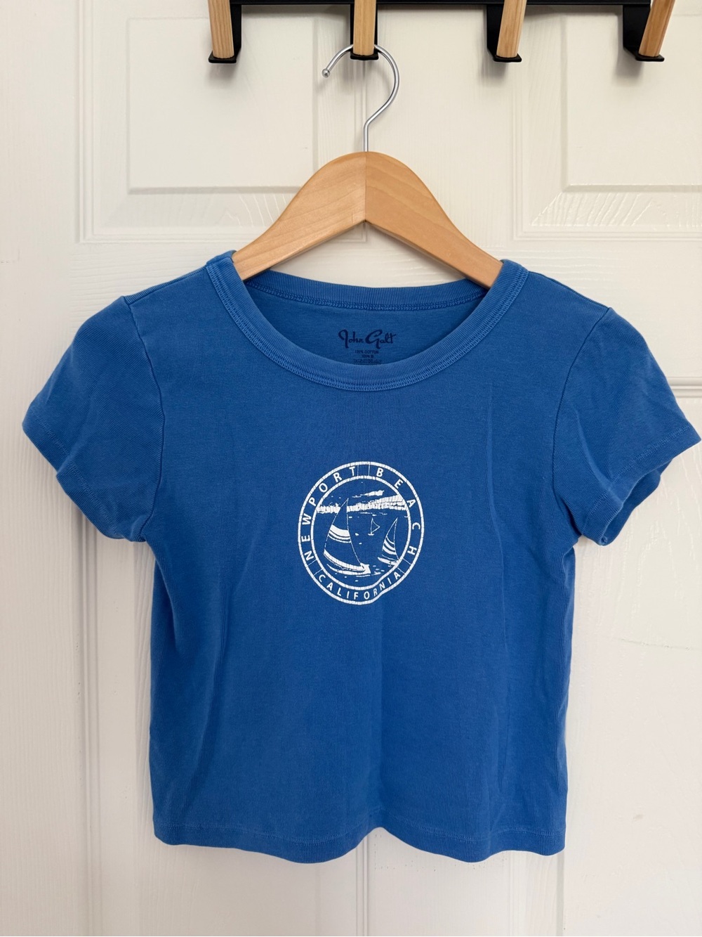 Brandy Melville Newport Beach California Baby Tee Blue